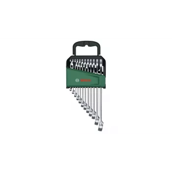 Bosch 1 600 A02 Z9D, 6,7,8,9,10,11,12,13,14,15,17,19 mm, nerūsējošais tērauds, hroma-vanādija tērauds, matēts, 12 gab.
