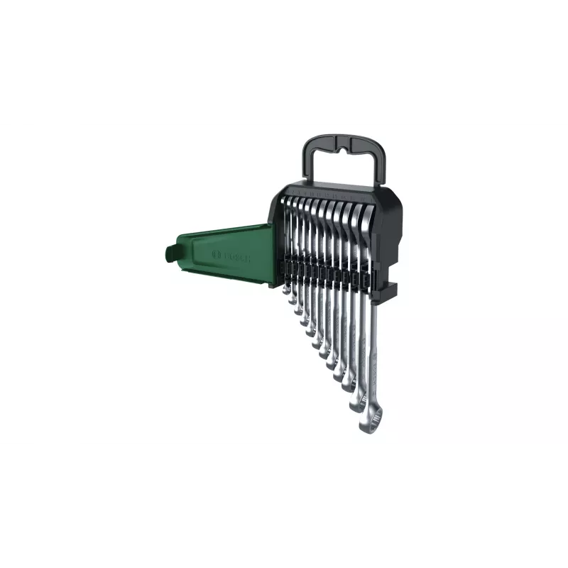 Bosch 1 600 A02 Z9D, 6,7,8,9,10,11,12,13,14,15,17,19 mm, nerūsējošais tērauds, hroma-vanādija tērauds, matēts, 12 gab.