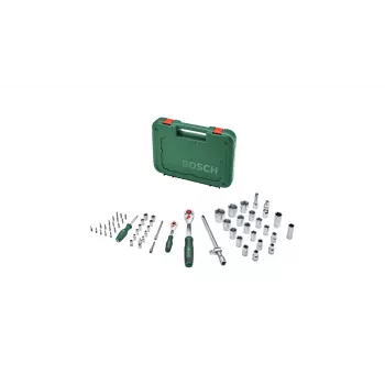 Bosch 1600A02Z9G 1/2 + 1/4 sprūdrata un galatslēgas uzgaļu komplekts, 56 gab., zaļš