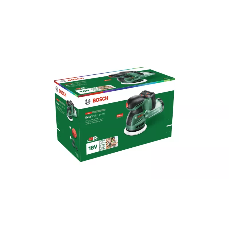 Bosch EasyOrbit 18V-10 orbitālais slīpmašīna 23000 OPM melna, zaļa