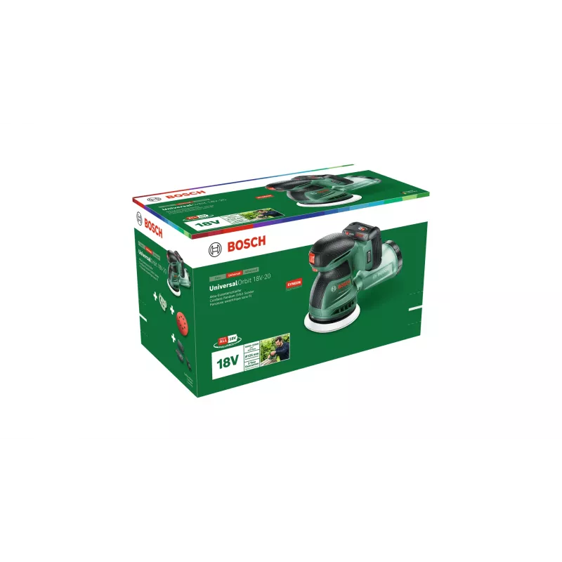 Bosch UniversalOrbit 18V-20 orbitālais slīpmašīna 23000 OPM Melns, Zaļš