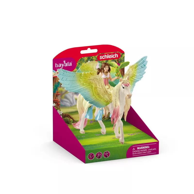 schleich Pasaku Sura ar spīguļojošu Pegazu, Mini lelle, Sieviete, 5 gadi, 180 mm, Daudzkrāsaina