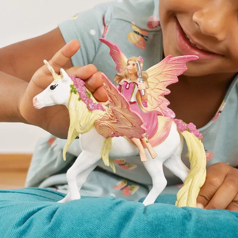 schleich BAYALA Feja Feija ar Pegaza vienradzi, Saules elfi, Vienradži un fejas, 5 gadi, Daudzkrāsains, Plastmasa