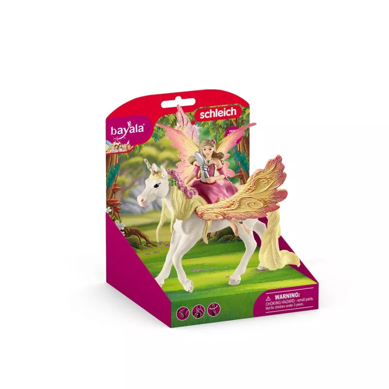 schleich BAYALA Feja Feija ar Pegaza vienradzi, Saules elfi, Vienradži un fejas, 5 gadi, Daudzkrāsains, Plastmasa