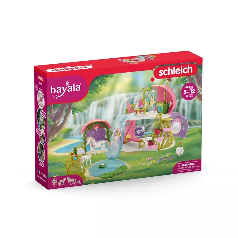 schleich BAYALA Mirdzošā ziedu māja ar vienradžiem, ezeru un stalli