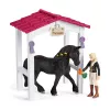 schleich HORSE CLUB Zirgu pārvadāšanas kaste ar Tori un Princesi, Zirgu stallis, Zirgi, 5 g., Daudzkrāsains, Plastmasa