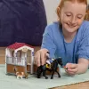 schleich HORSE CLUB Zirgu pārvadāšanas kaste ar Tori un Princesi, Zirgu stallis, Zirgi, 5 g., Daudzkrāsains, Plastmasa