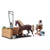 schleich ZIRGU KLUBS Mazgāšanas zona ar Emiliju un Lunu, Dzīvnieks, Zirgu stallis, Zirgi, 5 g., Daudzkrāsains, Plastmasa