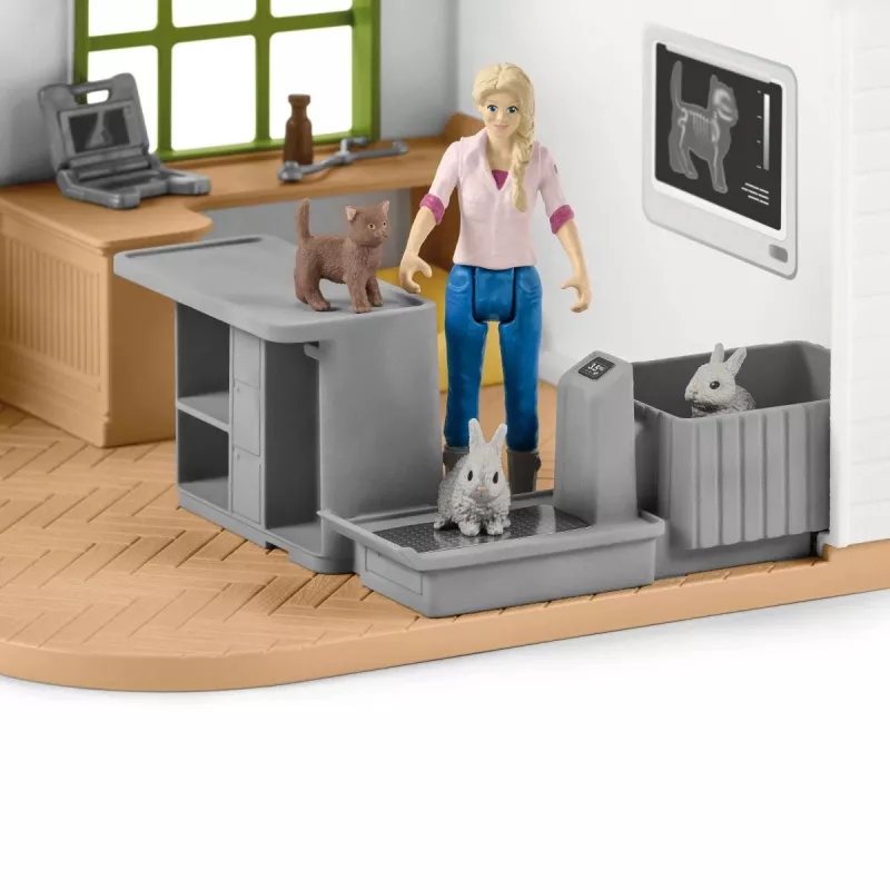 schleich Veterinārārsta prakse ar mājdzīvniekiem, Lauku sēta, Lauku dzīvnieki / lauku rotaļlietas, 3 gadi, Daudzkrāsains