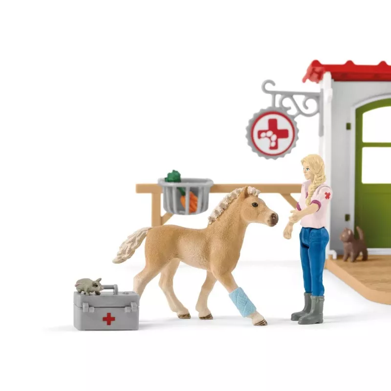 schleich Veterinārārsta prakse ar mājdzīvniekiem, Lauku sēta, Lauku dzīvnieki / lauku rotaļlietas, 3 gadi, Daudzkrāsains