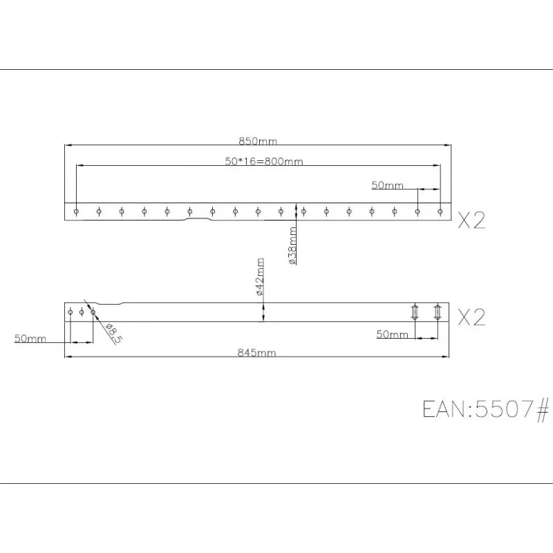Multibrackets M pagarinātājcaurule griestu stiprinājumam melna 3000 mm, Caurule, Melna, Tērauds, 4,55 kg, 4,55 kg, 55 mm