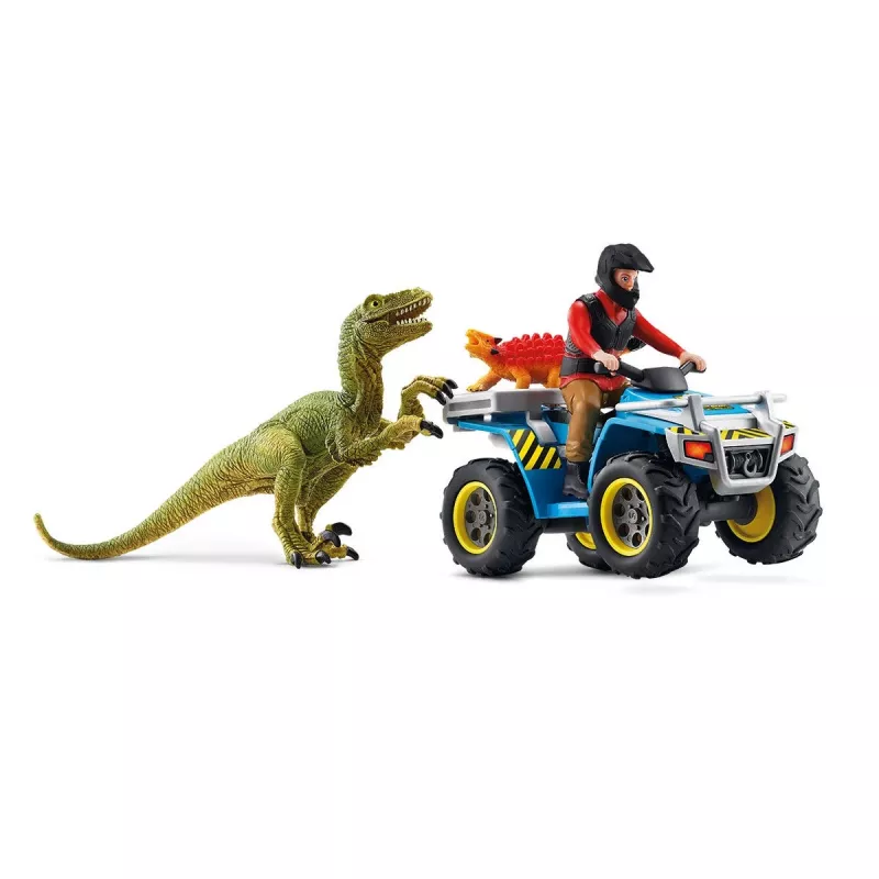 Rotaļlietu komplekts Schleich Dinosaurs Quad Escape from Velociraptor