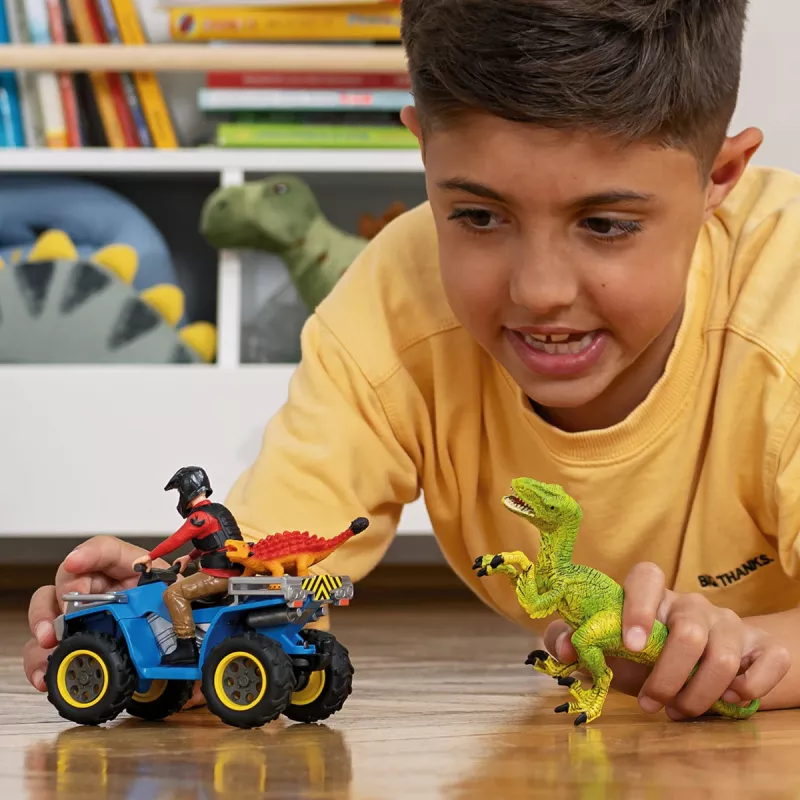 Rotaļlietu komplekts Schleich Dinosaurs Quad Escape from Velociraptor