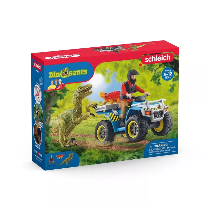 Rotaļlietu komplekts Schleich Dinosaurs Quad Escape from Velociraptor
