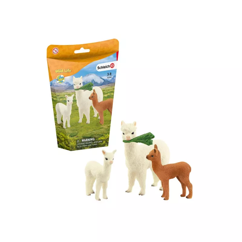 schleich WILD LIFE Alpaku komplekts, 3 gadi, Wild Life, Brūns, Zaļš, Balts, 3 gab.