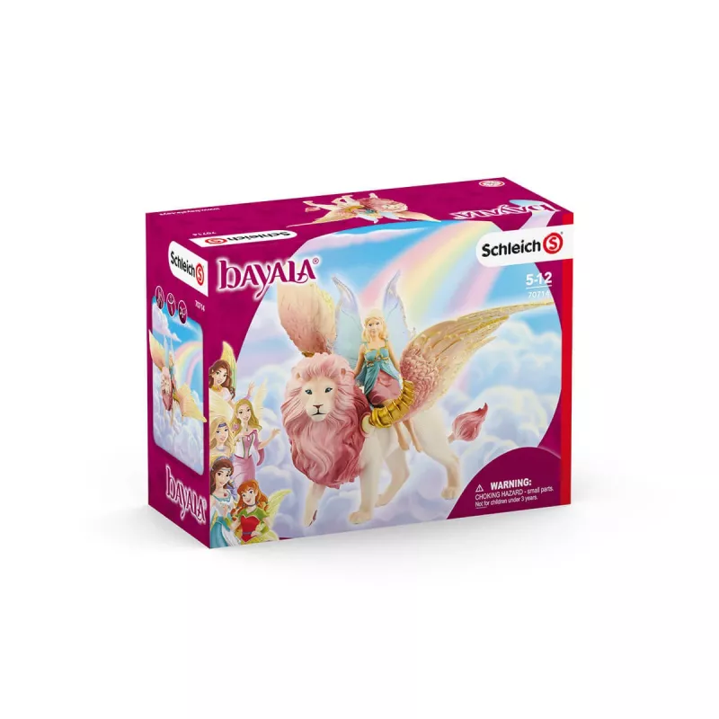 Schleich BAYALA figūriņa “Feja lidojumā ar spārnoto lauvu”