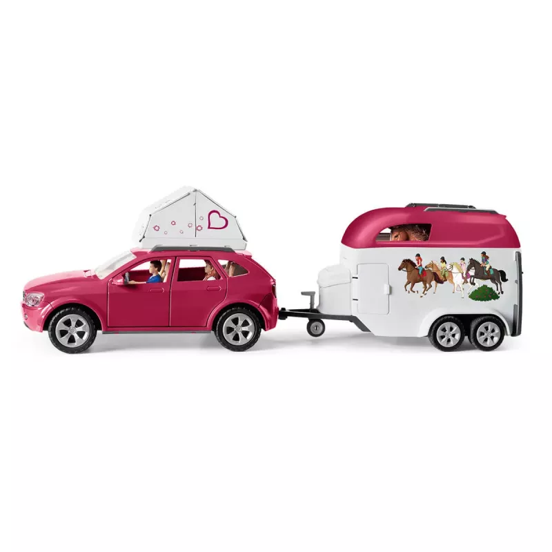 Piedzīvojumu/Action Schleich HORSE CLUB Zirgu piedzīvojumi ar automašīnu un piekabi