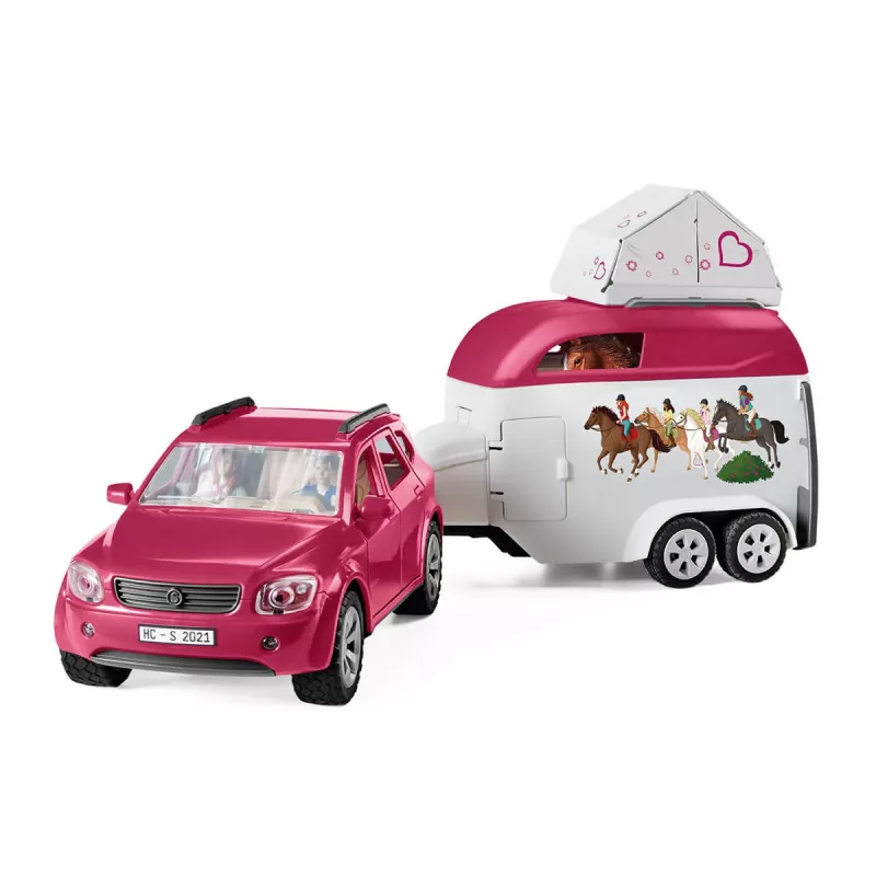schleich HORSE CLUB Horse Adventures ar Car and Trailer, Action/Adventure, Camping, Horses, 5 yr(s), Multicolour, Plastic