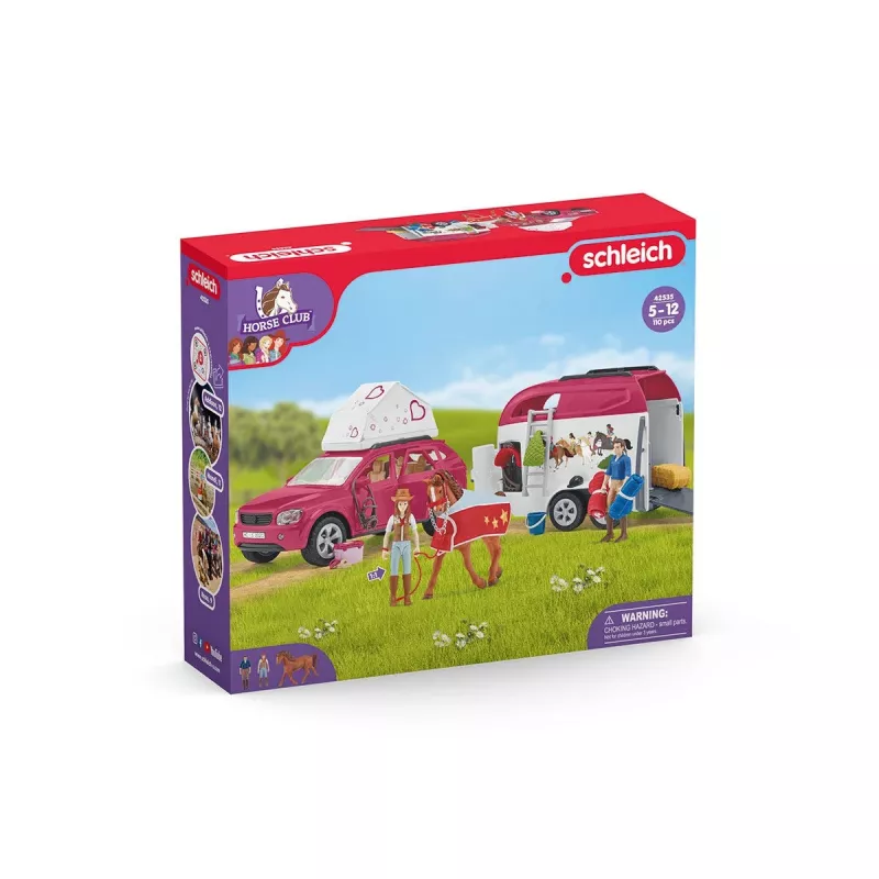 schleich HORSE CLUB Horse Adventures ar Car and Trailer, Action/Adventure, Camping, Horses, 5 yr(s), Multicolour, Plastic