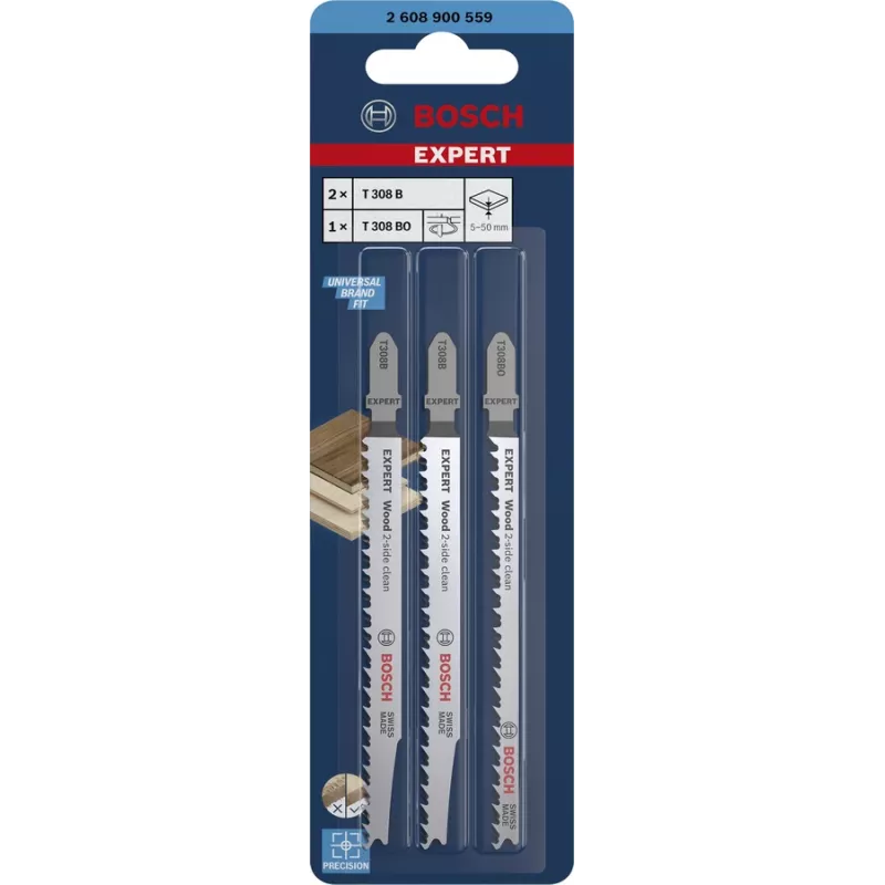 Bosch 2 608 900 559 finierzāģa / šaura zāģa / virzuļzāģa asmens Finierzāģa asmens 3 gab.