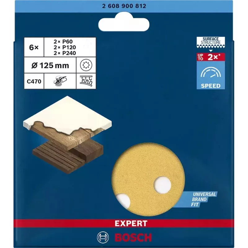 Bosch 2 608 900 812 rotējošā instrumenta slīpēšanas/ apstrādes piederums Koks Slīploksne