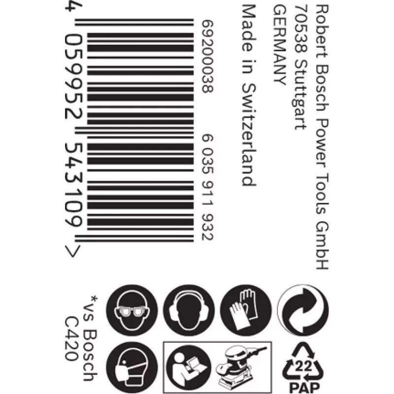 Bosch 2 608 900 907 manuālais slīpēšanas piederums Abrazīvs rullis 1 gab.