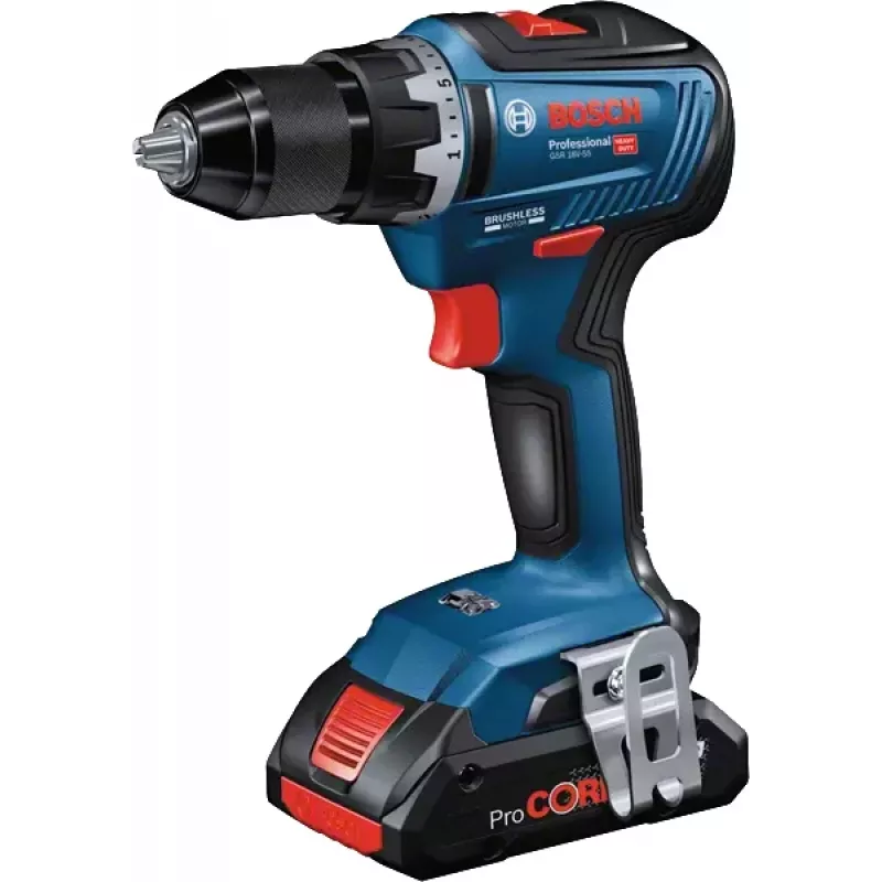 Bosch GSR 18V-55 1800 RPM 1 kg Melna, Zila