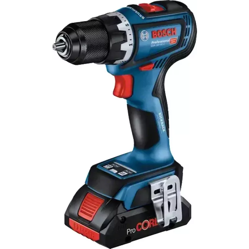 Bosch GSR 18V-90 C 2100 RPM 1.1 kg Melns, Zils