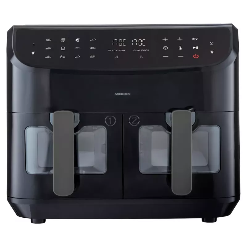 MEDION LIFE P20 Double 8,7 L 2600 W karstā gaisa fritieris melns