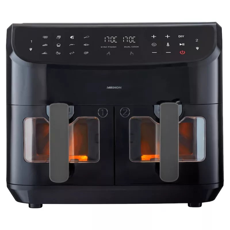 MEDION LIFE P20 Double 8,7 L 2600 W karstā gaisa fritieris melns