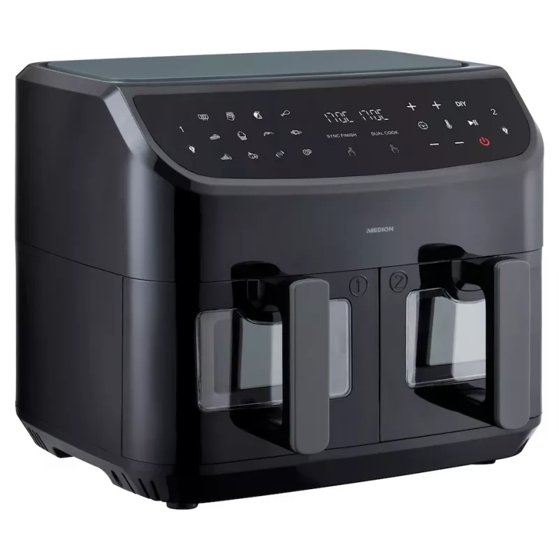 MEDION LIFE P20 Double 8,7 L 2600 W karstā gaisa fritieris melns