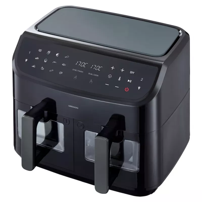 MEDION LIFE P20 Double 8,7 L 2600 W karstā gaisa fritieris melns