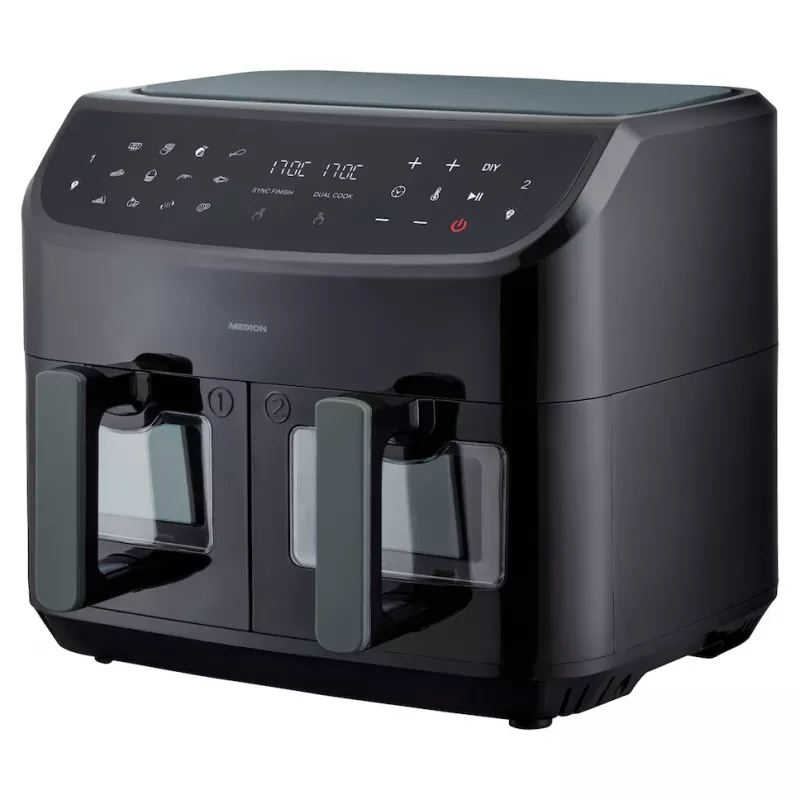 MEDION LIFE P20 Double 8,7 L 2600 W karstā gaisa fritieris melns
