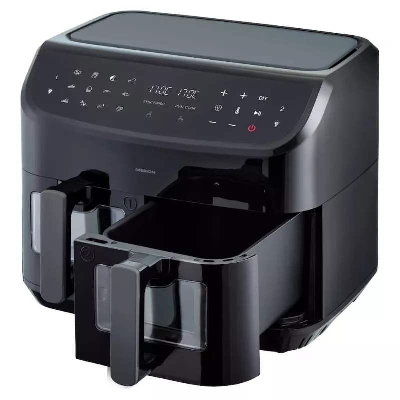 MEDION LIFE P20 Double 8,7 L 2600 W karstā gaisa fritieris melns
