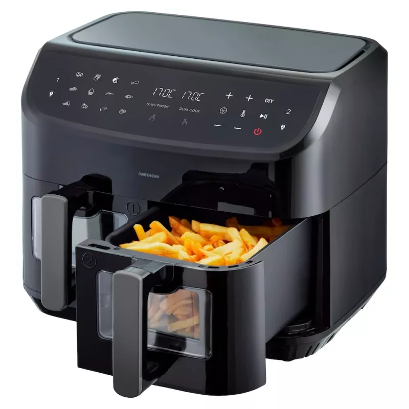 MEDION LIFE P20 Double 8,7 L 2600 W karstā gaisa fritieris melns