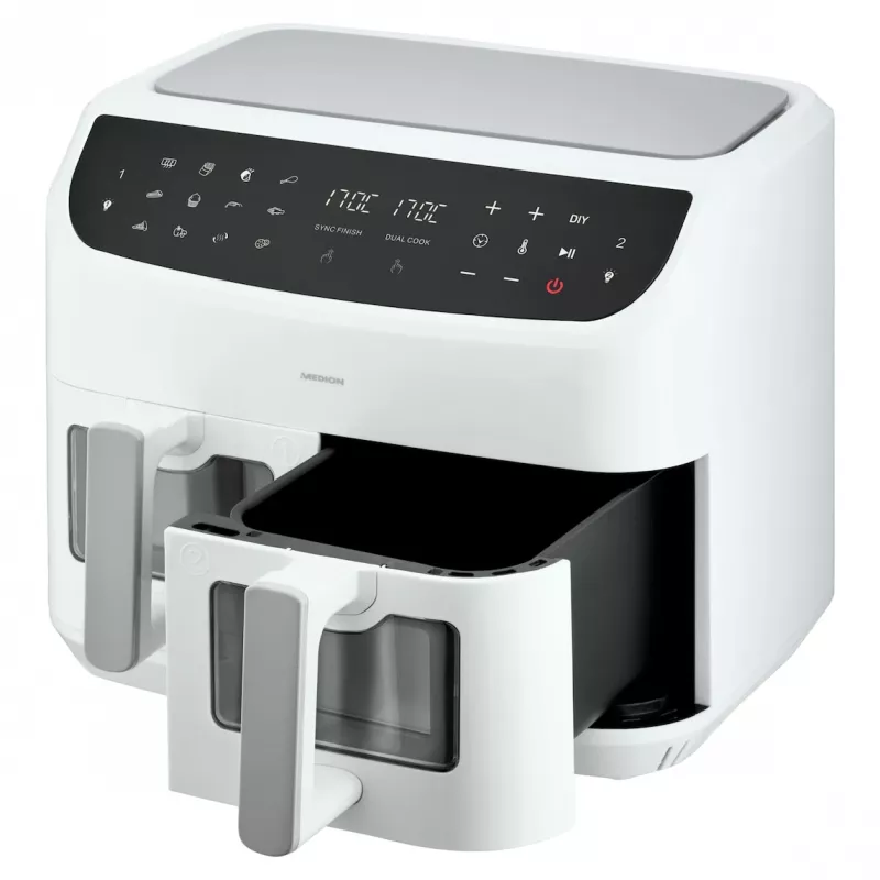 MEDION LIFE P20 Double 8.7 L 2600 W karstā gaisa fritieris Balts