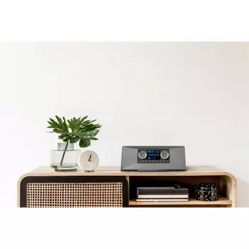 Interneta radio MEDION LIFE P85333 — DAB+ / FM, 12 W RMS, 2,8 collu TFT, Wi‑Fi 802.11a/b/g, 3,5 mm ligzda, pelēks
