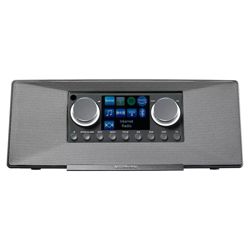 Interneta radio MEDION LIFE P85333 — DAB+ / FM, 12 W RMS, 2,8 collu TFT, Wi‑Fi 802.11a/b/g, 3,5 mm ligzda, pelēks