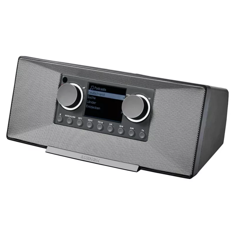 Interneta radio MEDION LIFE P85333 — DAB+ / FM, 12 W RMS, 2,8 collu TFT, Wi‑Fi 802.11a/b/g, 3,5 mm ligzda, pelēks