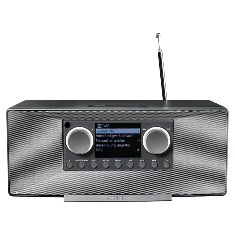 Interneta radio MEDION LIFE P85333 — DAB+ / FM, 12 W RMS, 2,8 collu TFT, Wi‑Fi 802.11a/b/g, 3,5 mm ligzda, pelēks