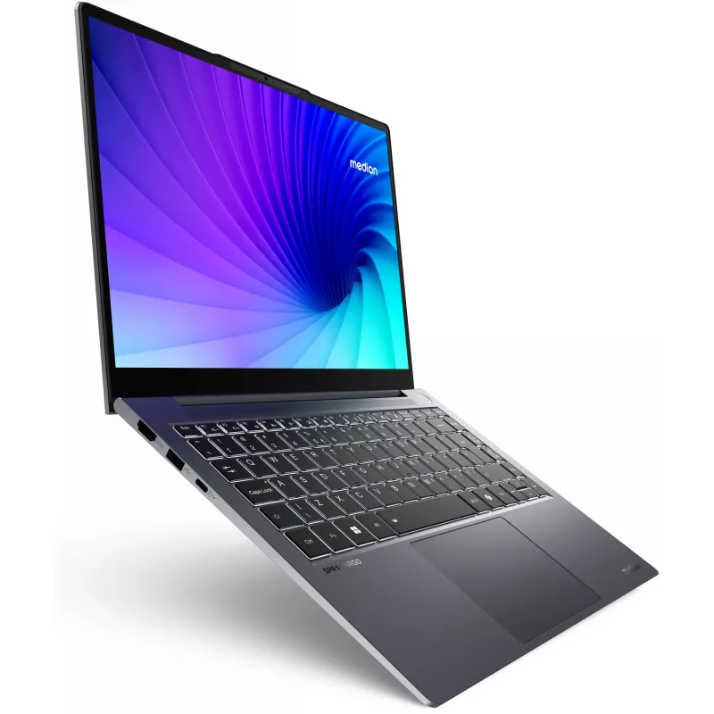 MEDION SPRCHRGD 14 S1 Elite MD62637 Snapdragon X1E-78-100 portatīvais dators 35.6 cm (14 collas) WQXGA+ 16 GB LPDDR5-SDRAM 512 GB SSD Wi-Fi 6E (802.11ax) Windows 11 Home ASV angļu pelēks