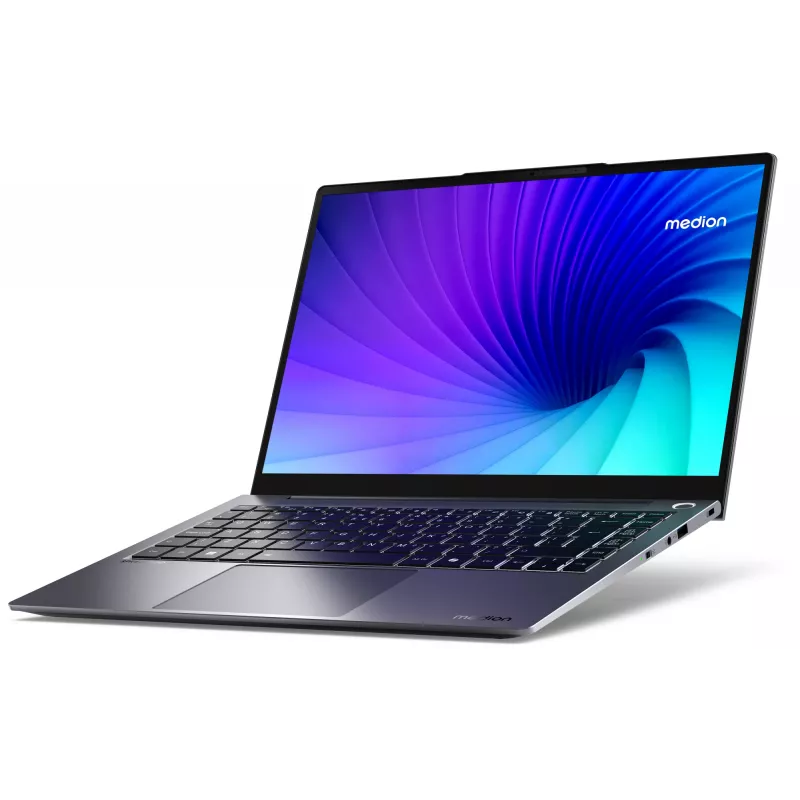 MEDION SPRCHRGD 14 S1 Elite MD62637 Snapdragon X1E-78-100 portatīvais dators 35.6 cm (14 collas) WQXGA+ 16 GB LPDDR5-SDRAM 512 GB SSD Wi-Fi 6E (802.11ax) Windows 11 Home ASV angļu pelēks