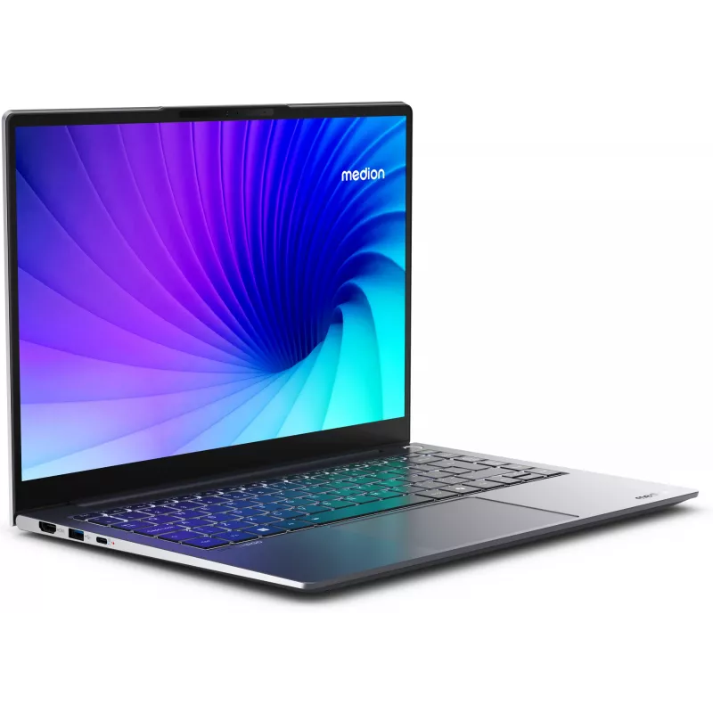 MEDION SPRCHRGD 14 S1 Elite MD62637 Snapdragon X1E-78-100 portatīvais dators 35.6 cm (14 collas) WQXGA+ 16 GB LPDDR5-SDRAM 512 GB SSD Wi-Fi 6E (802.11ax) Windows 11 Home ASV angļu pelēks