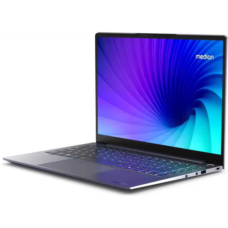 MEDION SPRCHRGD 14 S1 Elite MD62637 Snapdragon X1E-78-100 portatīvais dators 35.6 cm (14 collas) WQXGA+ 16 GB LPDDR5-SDRAM 512 GB SSD Wi-Fi 6E (802.11ax) Windows 11 Home ASV angļu pelēks