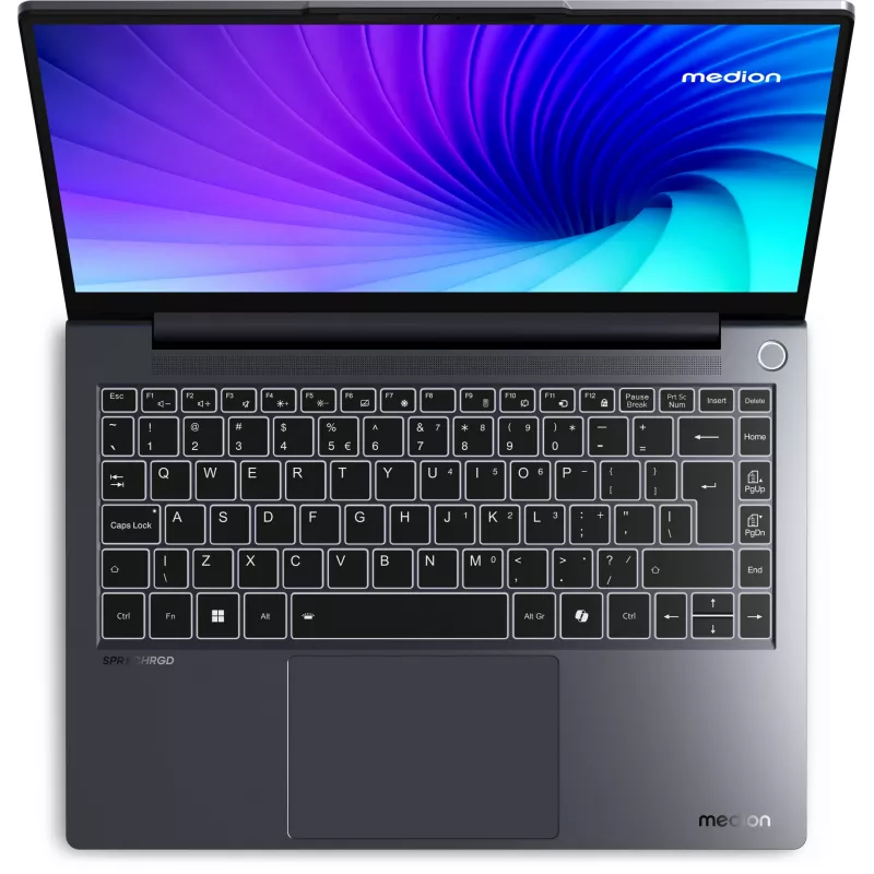 MEDION SPRCHRGD 14 S1 Elite MD62637 Snapdragon X1E-78-100 portatīvais dators 35.6 cm (14 collas) WQXGA+ 16 GB LPDDR5-SDRAM 512 GB SSD Wi-Fi 6E (802.11ax) Windows 11 Home ASV angļu pelēks