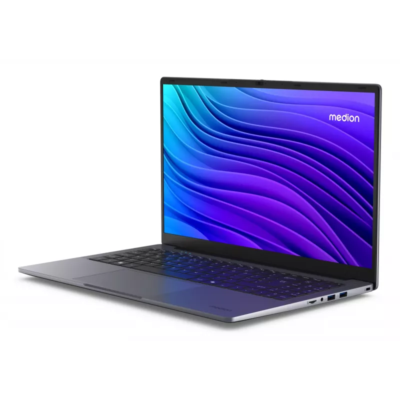 MEDION AKOYA E15223 Intel® N N100 klēpjdators 39.6 cm (15.6 collas) Full HD 4 GB LPDDR5-SDRAM 128 GB Flash Wi-Fi 5 (802.11ac) Windows 11 Home S režīmā ASV angļu valodā pelēks