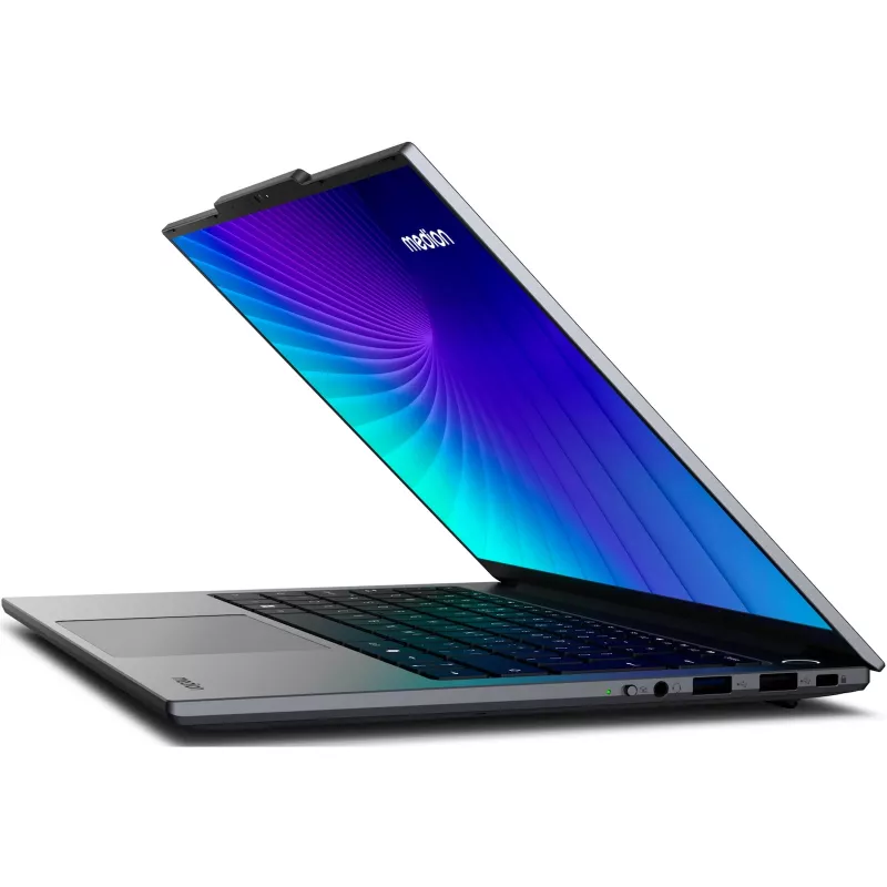 MEDION 30040132 portatīvais dators Intel Core 5 120U 35.6 cm (14 collu) 2.8K 16 GB DDR4-SDRAM 512 GB SSD Wi-Fi 6 (802.11ax) Windows 11 Home Melns