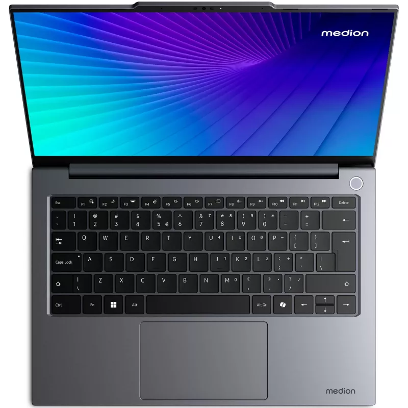MEDION 30040132 portatīvais dators Intel Core 5 120U 35.6 cm (14 collu) 2.8K 16 GB DDR4-SDRAM 512 GB SSD Wi-Fi 6 (802.11ax) Windows 11 Home Melns