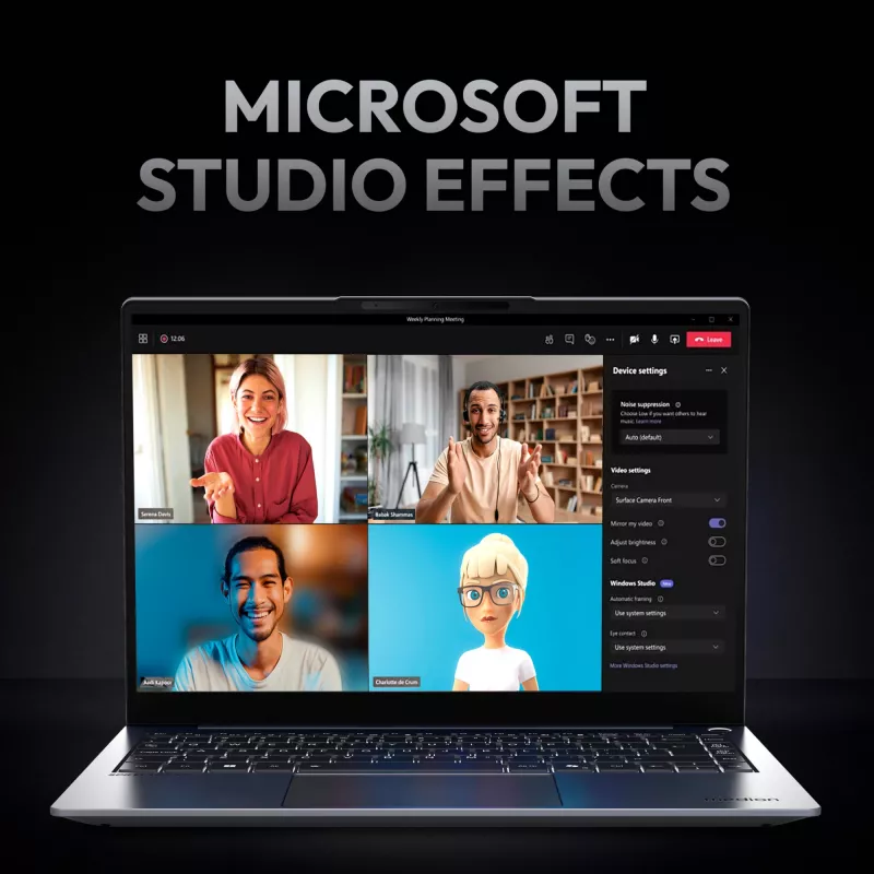 MEDION SPRCHRGD 14 S2 Copilot+ PC Intel Core Ultra 5 228V klēpjdators 35,6 cm (14 collas) WQXGA+ 32 GB LPDDR5x-SDRAM 512 GB SSD Wi-Fi 7 (802.11be) Windows 11 Home Melns
