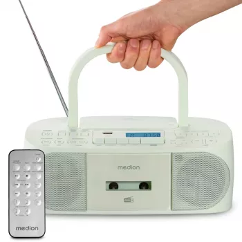 MEDION 50079334 personīgais DAB+ FM PLL radio, LCD displejs, Bluetooth 10 m, 6 W RMS, 3,5 mm